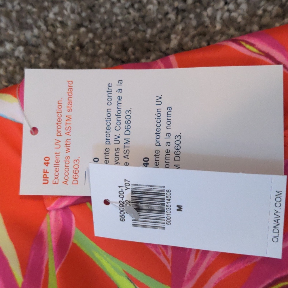 NWT Girls Old Navy Dolphin Hem Swim Shorts - Pattern: Bird of Paradise - Size M - Picture 2 of 4